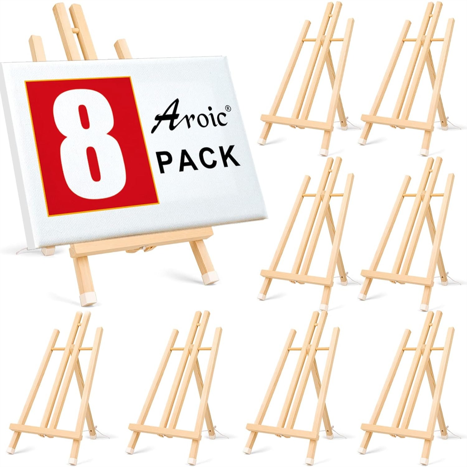 Kids Art Easel - 8 Pack 15 Inch Wood Easels