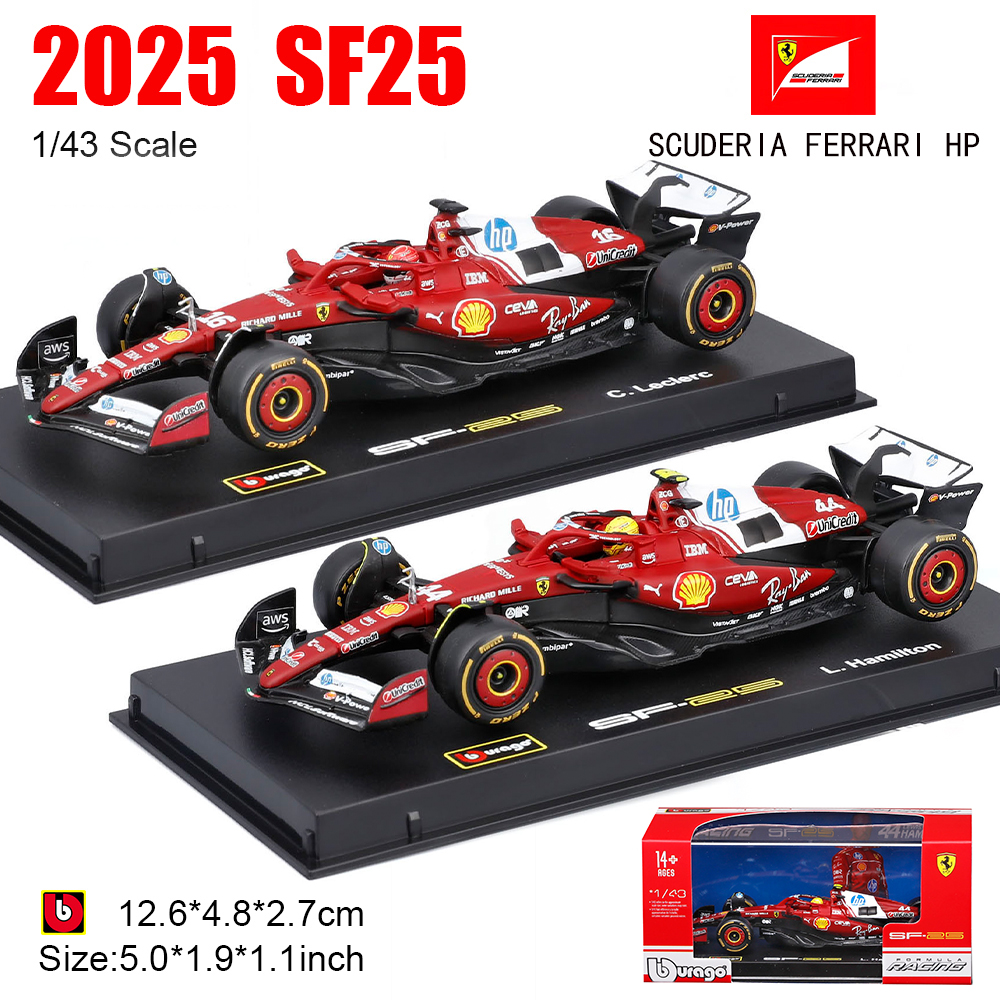 Kids Toys John Lewis - Bburago 1:43 2025 F1 Scuderia Ferrari
