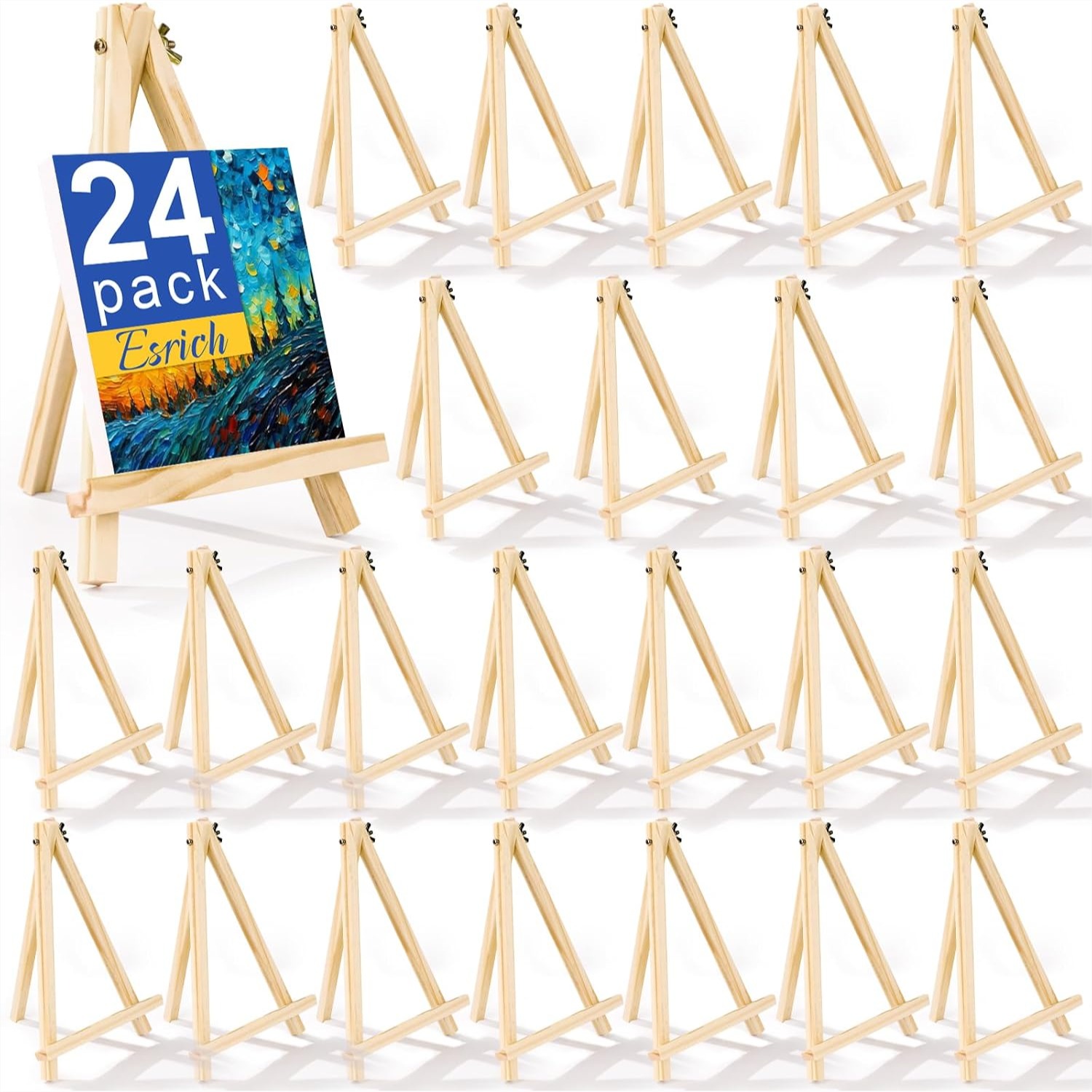 Kids Art Easel - 24 Pack 9 Inch Wood Easels
