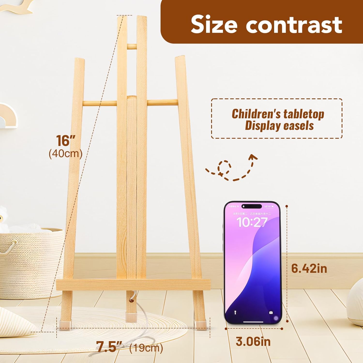 8 Pack 15 Inch Wood Easels for - مراجعة Kids Art Easel وسعره