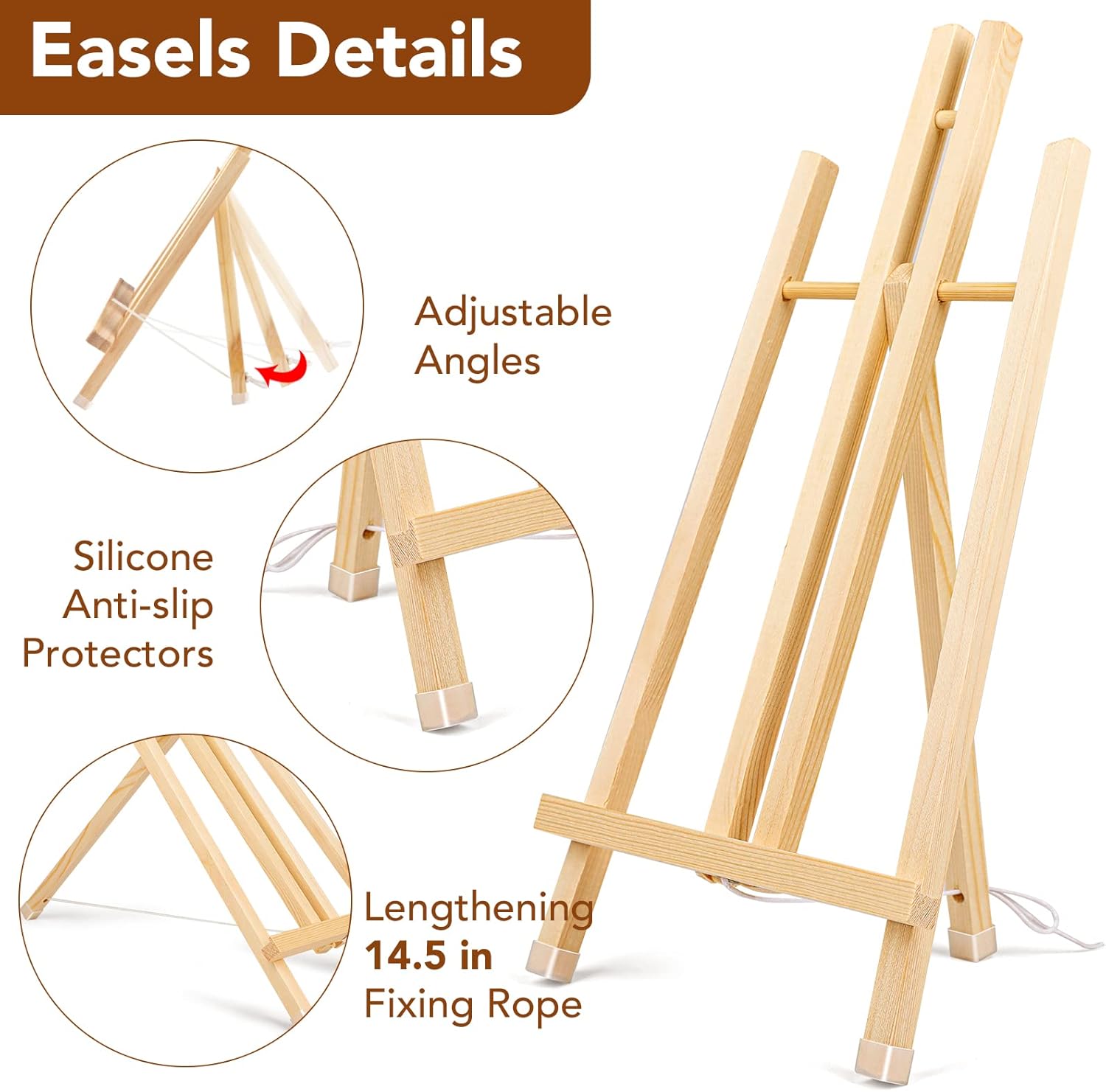 8 Pack 15 Inch Wood Easels for - مراجعة Kids Art Easel وسعره