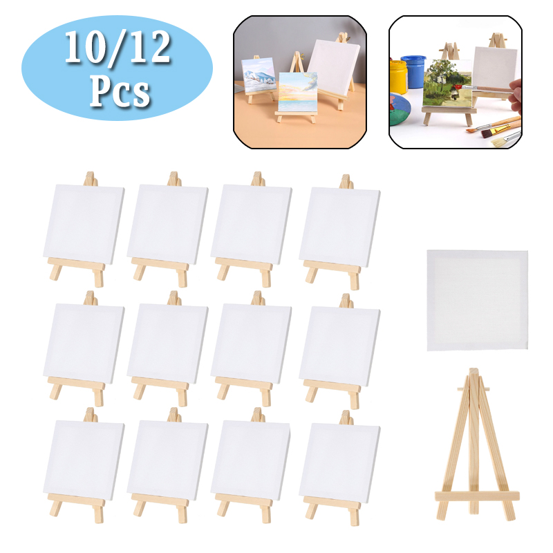 10/12pcs Mini Canvas and Easel - مراجعة Kids Art Easel وسعره