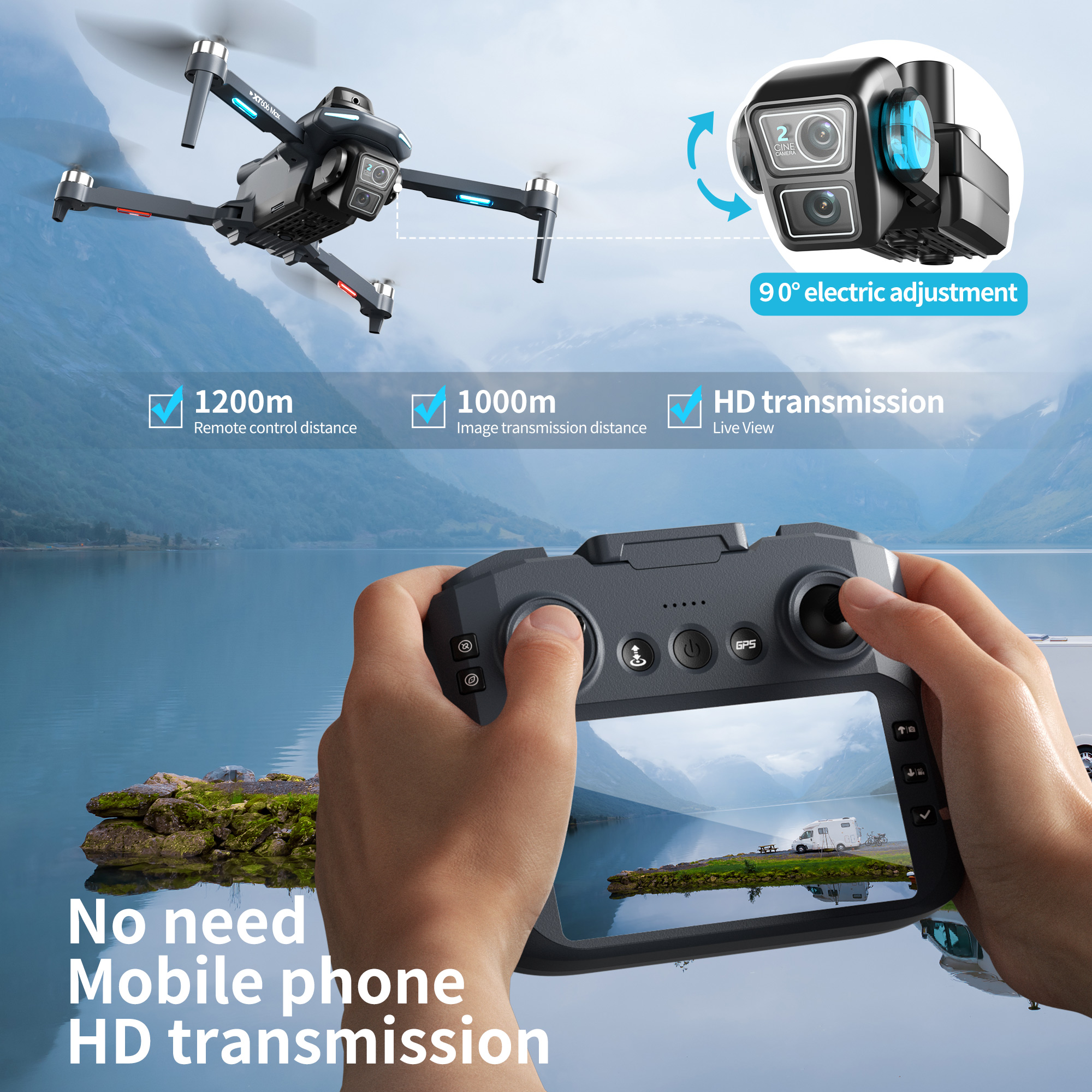 XT606 MAX GPS NEW Drone 8k Pro - مراجعة Xiaomi Kids Toys وسعره