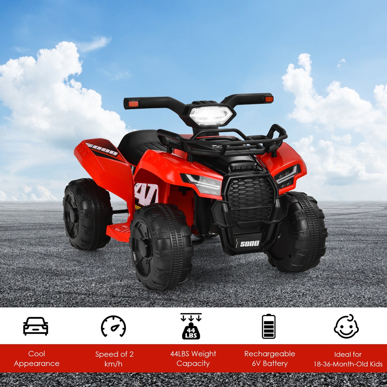 6V 4 Wheels ATV Quad Ride On C - مراجعة Kids Toys Quad وسعره