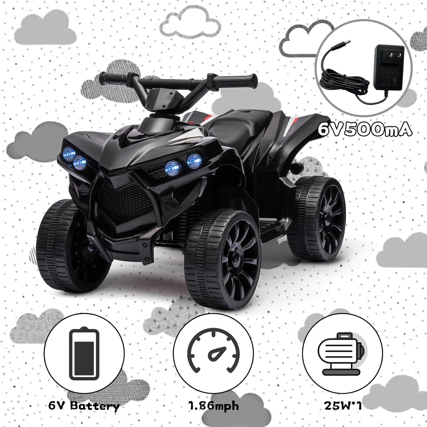 6V Ride on Toy, Kids ATV 4 Whe - مراجعة Kids Toys Quad وسعره
