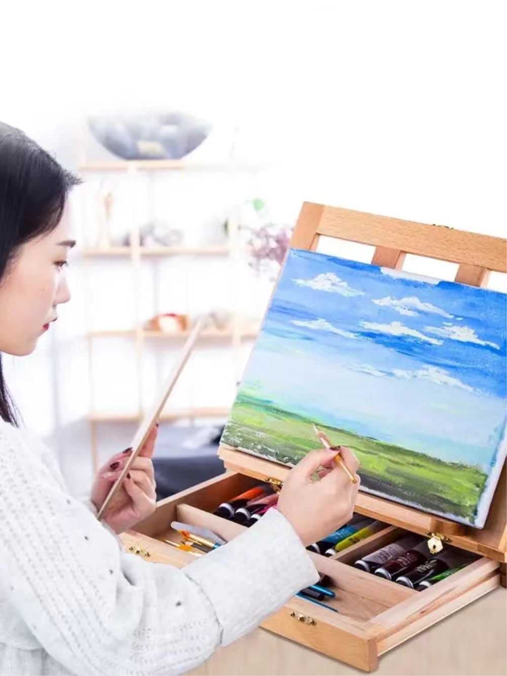 Portable Wooden Table Easel fo - مراجعة Kids Art Easel وسعره