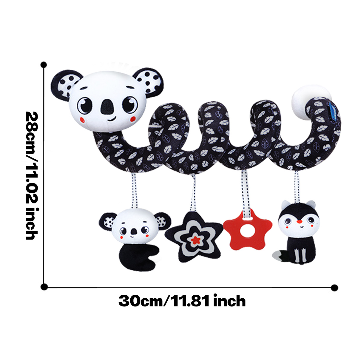 Spiral Plush Toys, Black White - مراجعة Kids Toys New Born وسعره