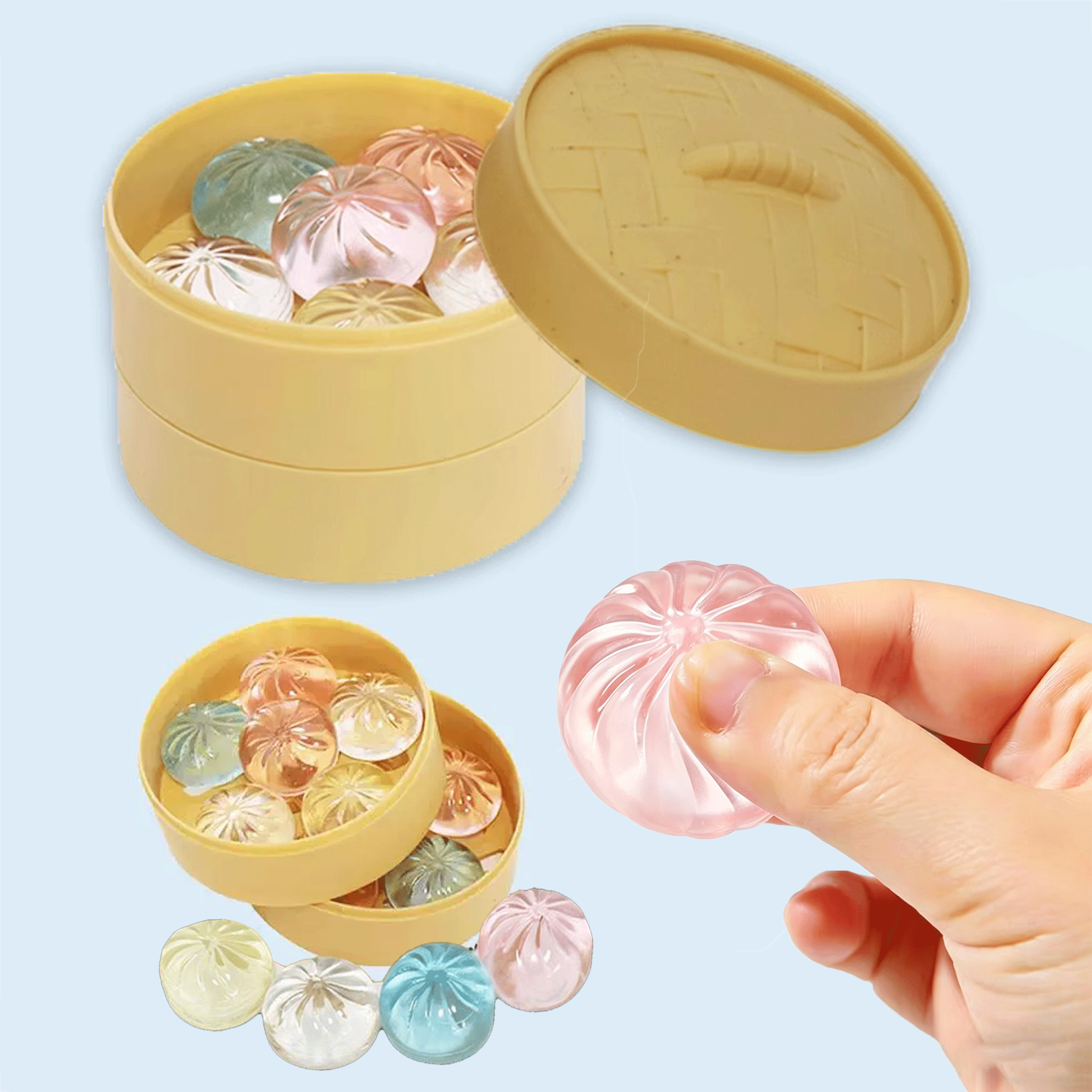 Mini Glitter Dumpling Squishes - مراجعة Kids Toys Dumplings وسعره