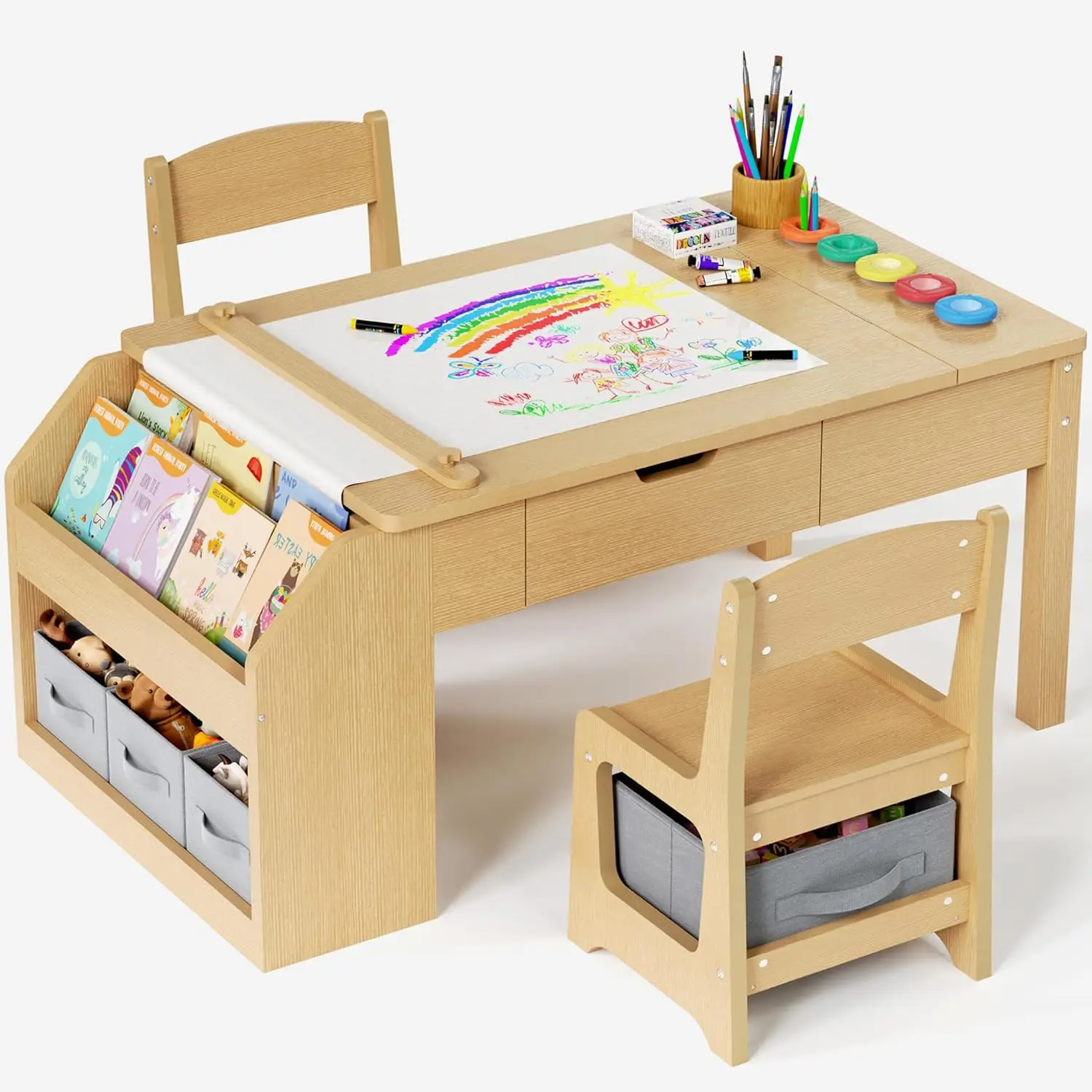 5-in-1 Kids Art Table and Chai - مراجعة Kids Art Easel وسعره