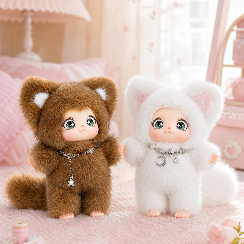 18cm New Cute Family Fox Plush - مراجعة Kids Toys Doll وسعره