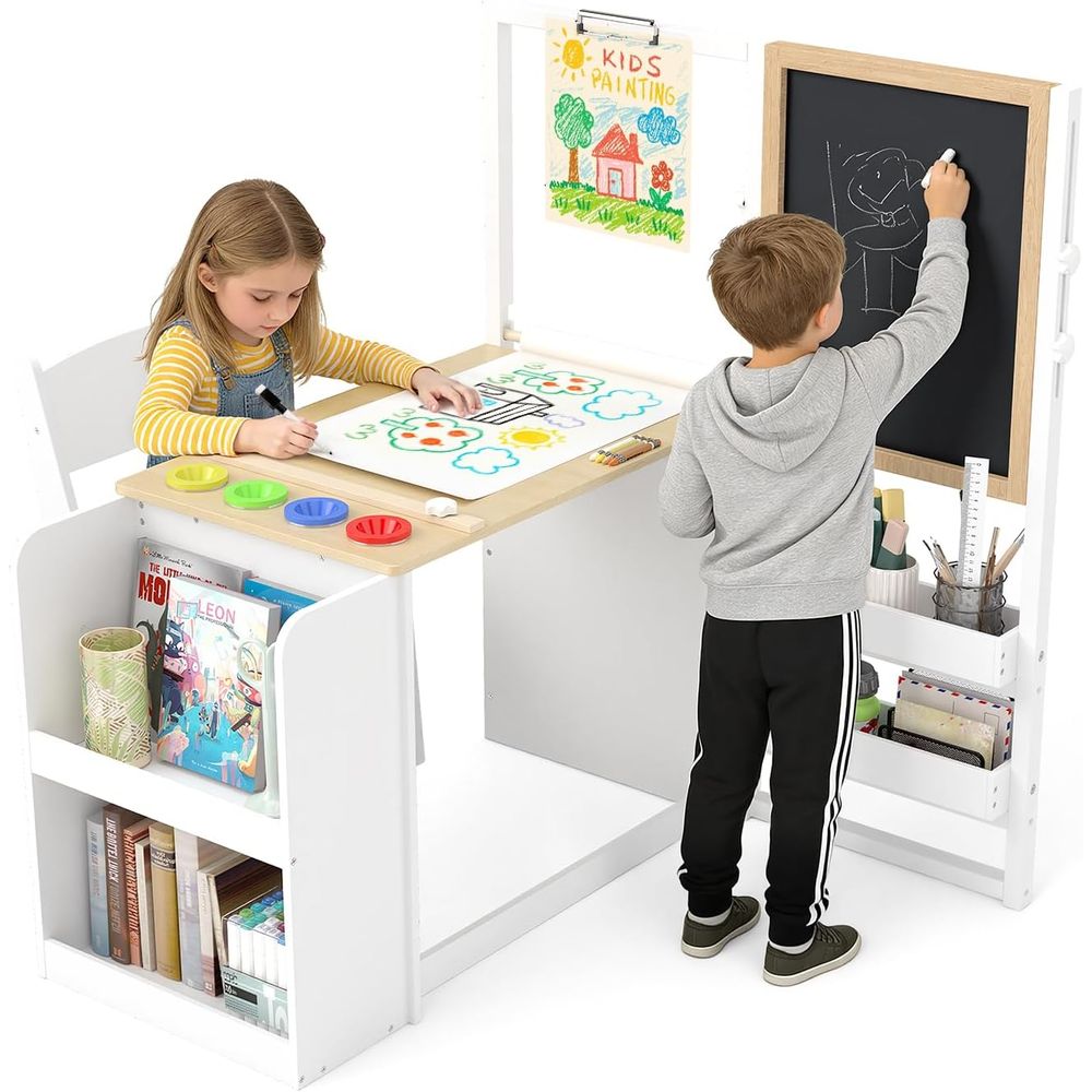 3 in 1 Kids Art Table and Chai - مراجعة Kids Art Easel وسعره