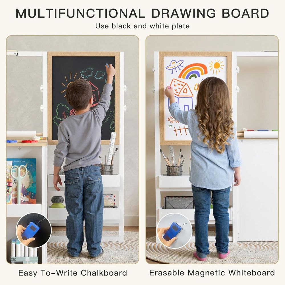 3 in 1 Kids Art Table and Chai - مراجعة Kids Art Easel وسعره