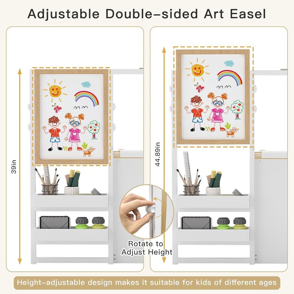 3 in 1 Kids Art Table and Chai - مراجعة Kids Art Easel وسعره