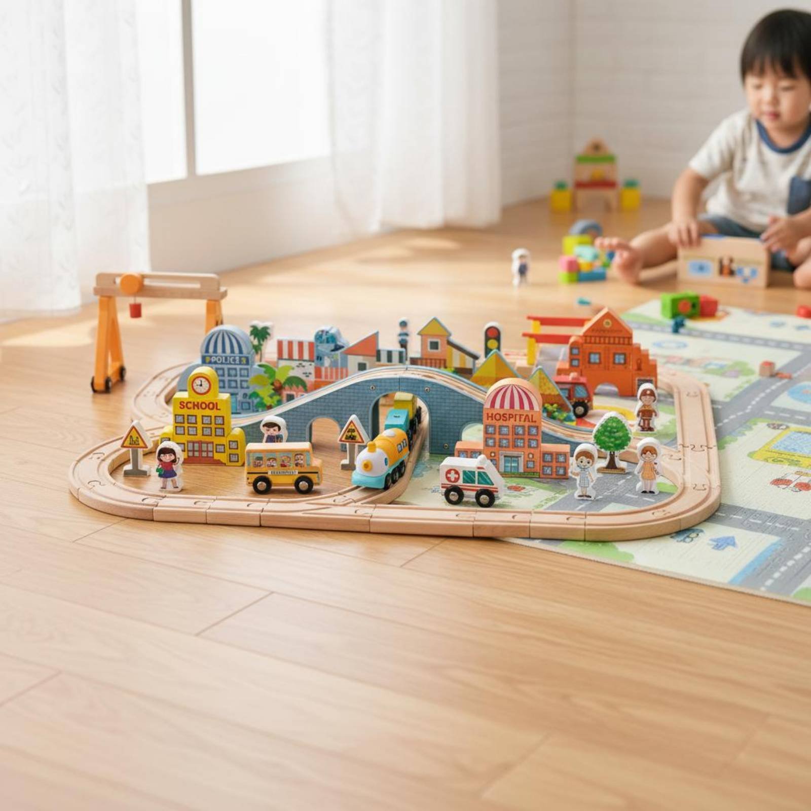 Wooden Train Set Educational W - مراجعة Kids Toys Brands وسعره