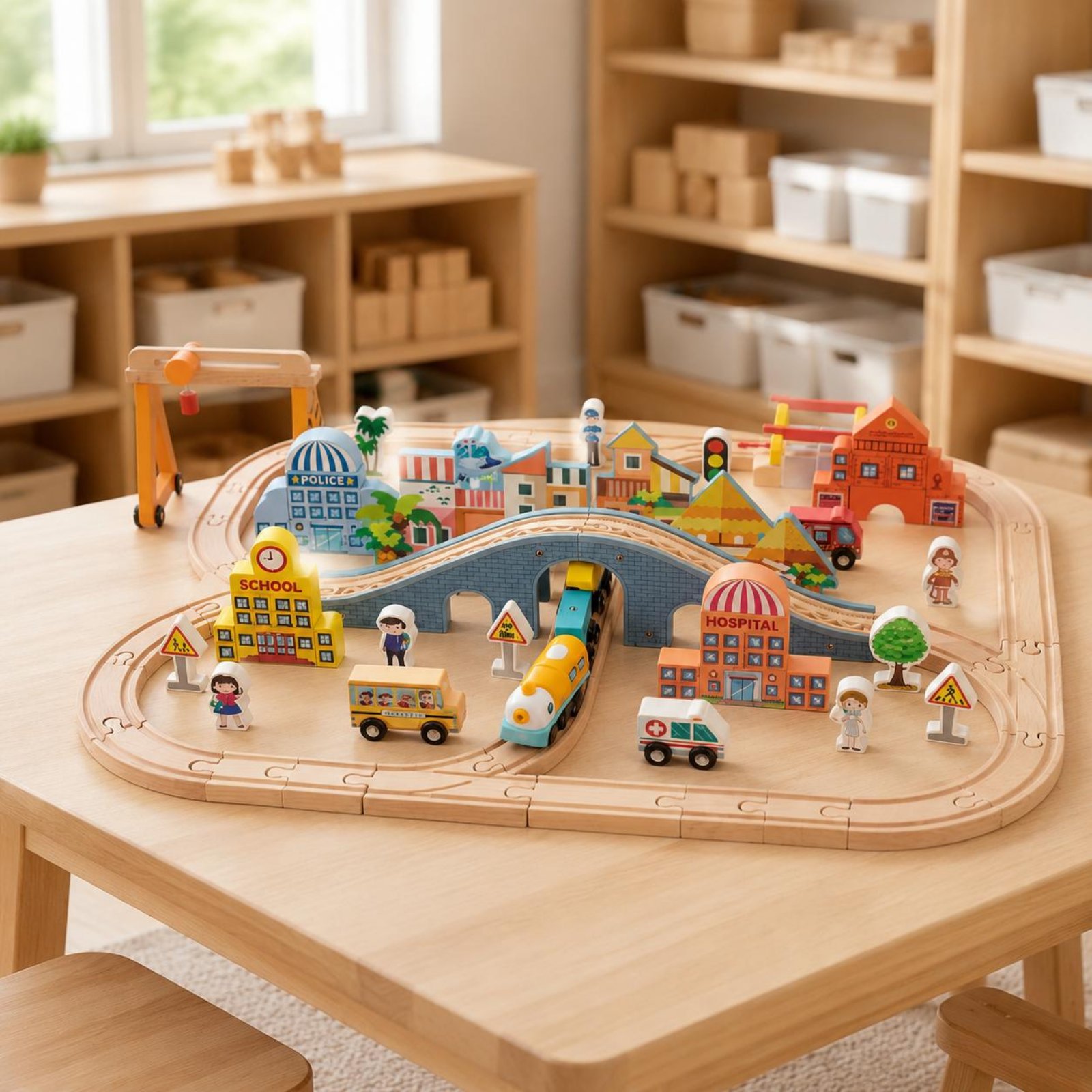 Wooden Train Set Educational W - مراجعة Kids Toys Brands وسعره