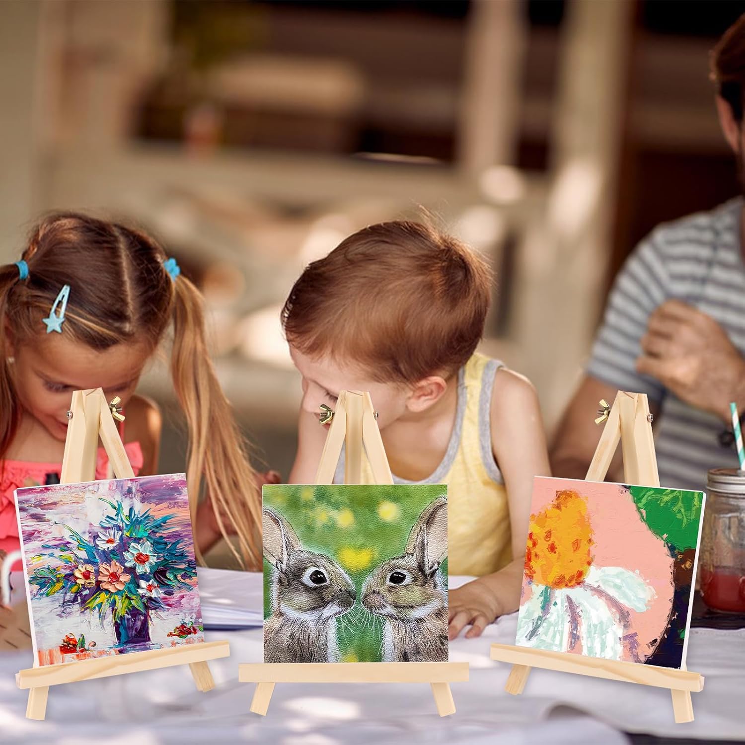 24 Pack 9 Inch Wood Easels for - مراجعة Kids Art Easel وسعره