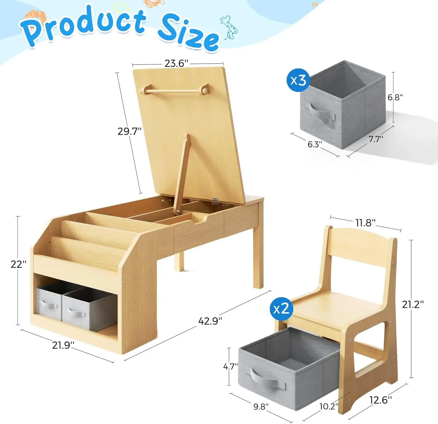 5-in-1 Kids Art Table and Chai - مراجعة Kids Art Easel وسعره